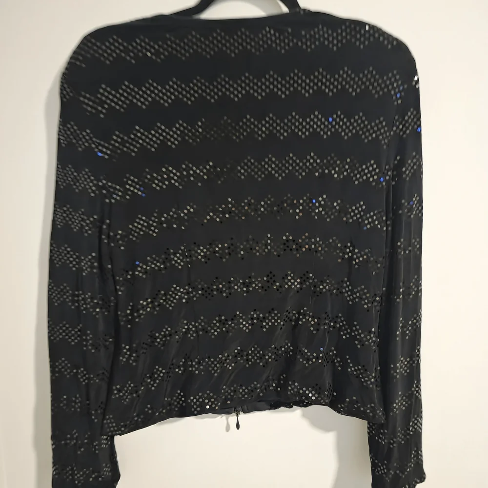 ✨ Joseph Ribkoff Black Sequin Zip-Up Jacket – Elegant Statement Piece - Picture 6 of 8